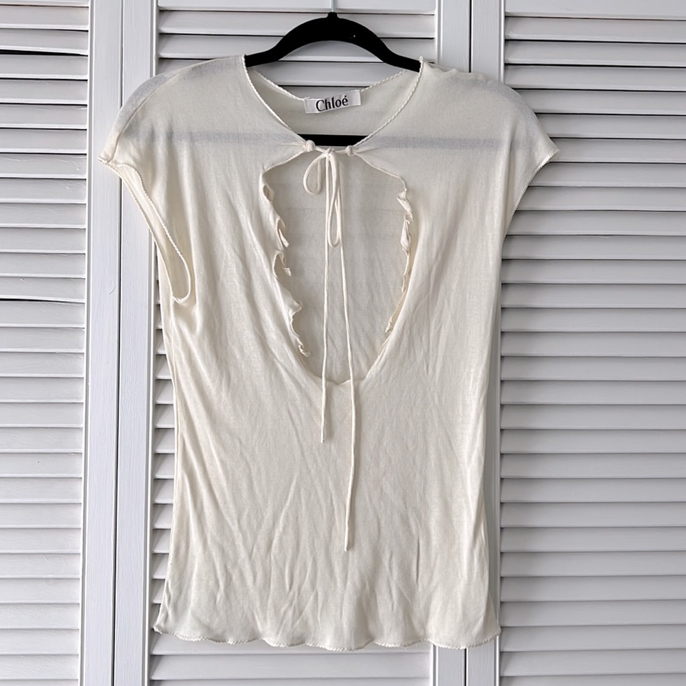 Vintage Chloe pale yellow top with cutout